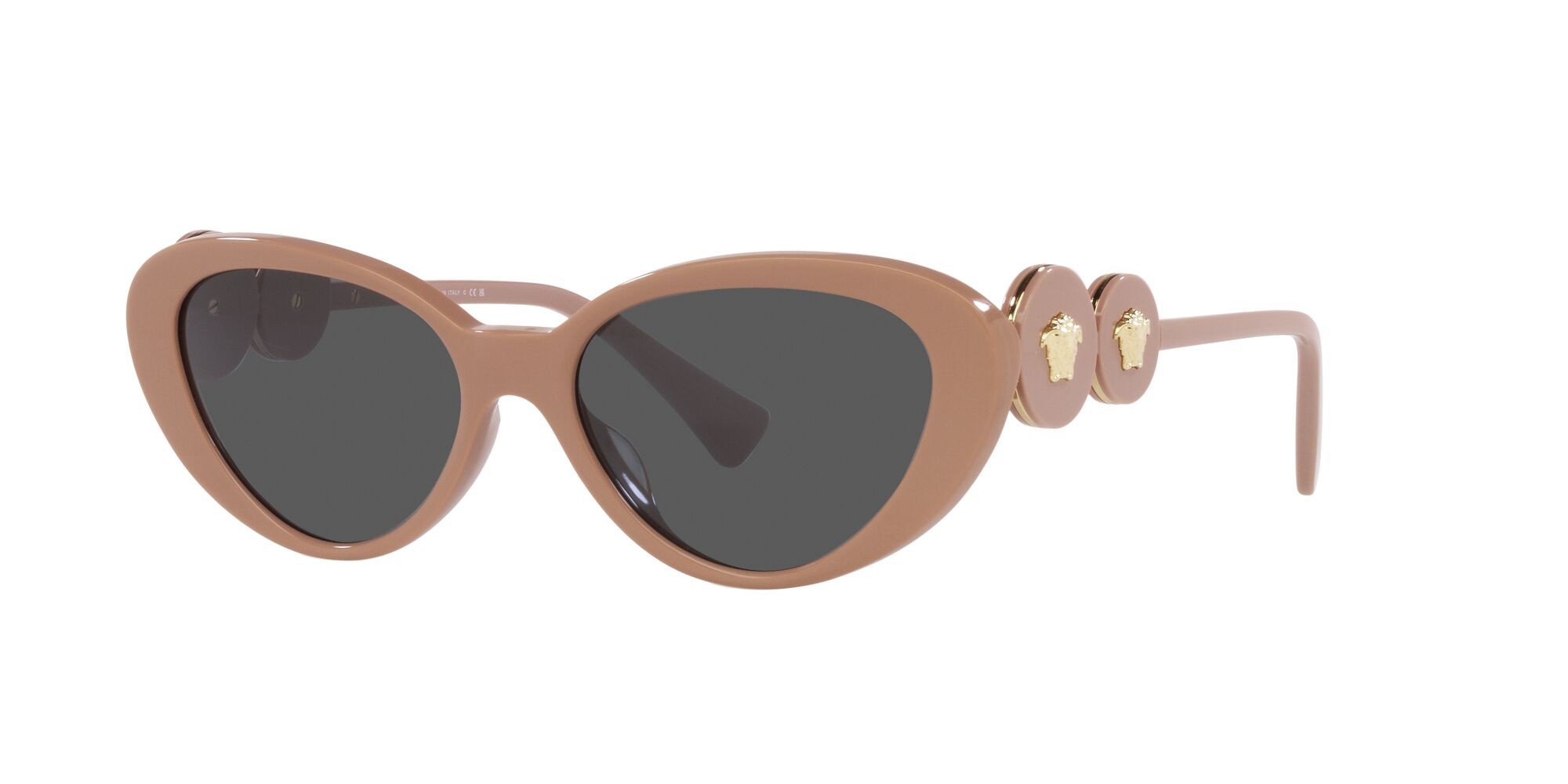 Occhiali da sole Versace VE 4433U (538387) colore beige (beige) forma cat eye lenti grigio scuro