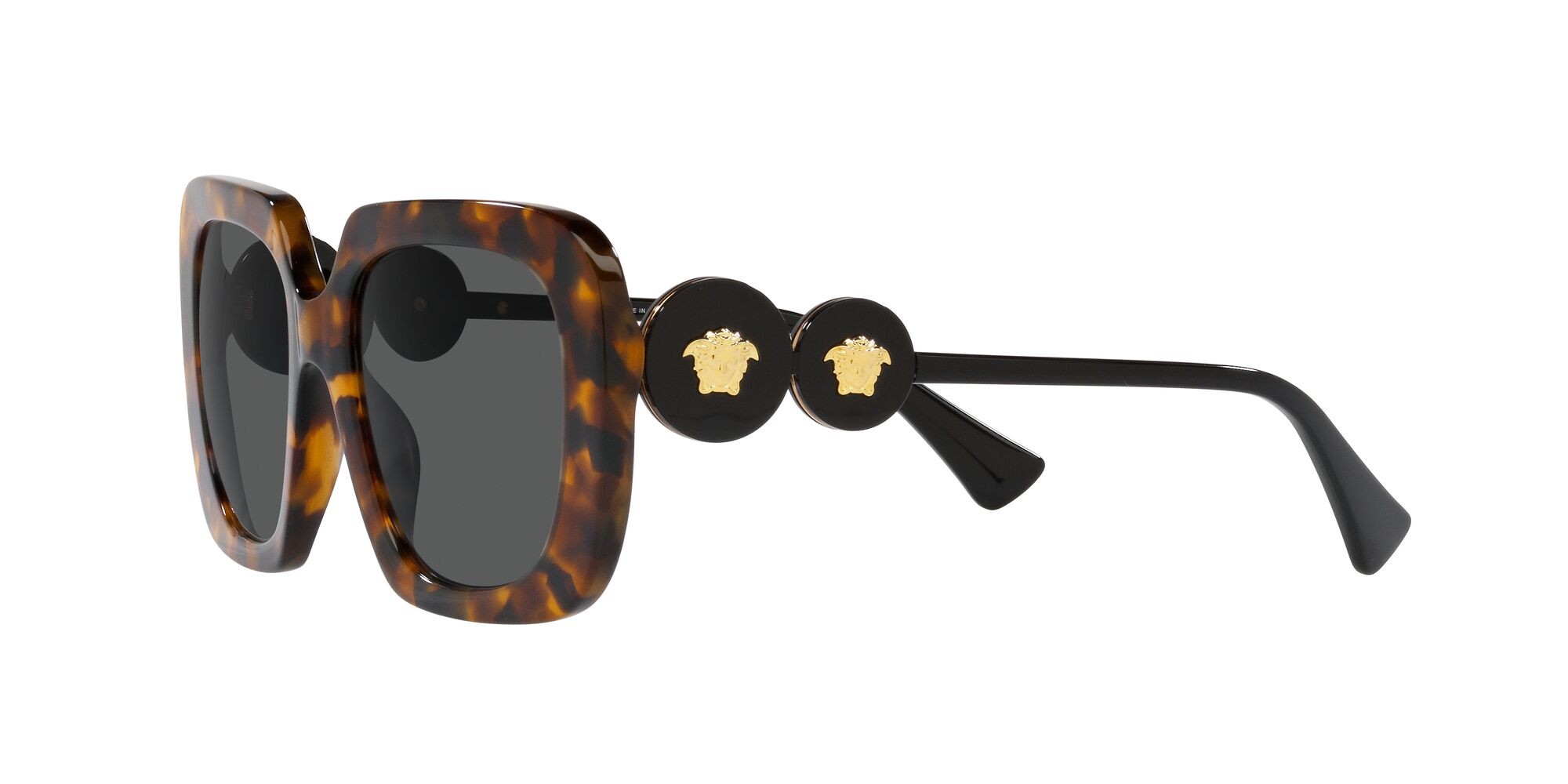 Sunglasses Versace VE 4434 (511987) color havana chiaro shape square lenses grigio scuro