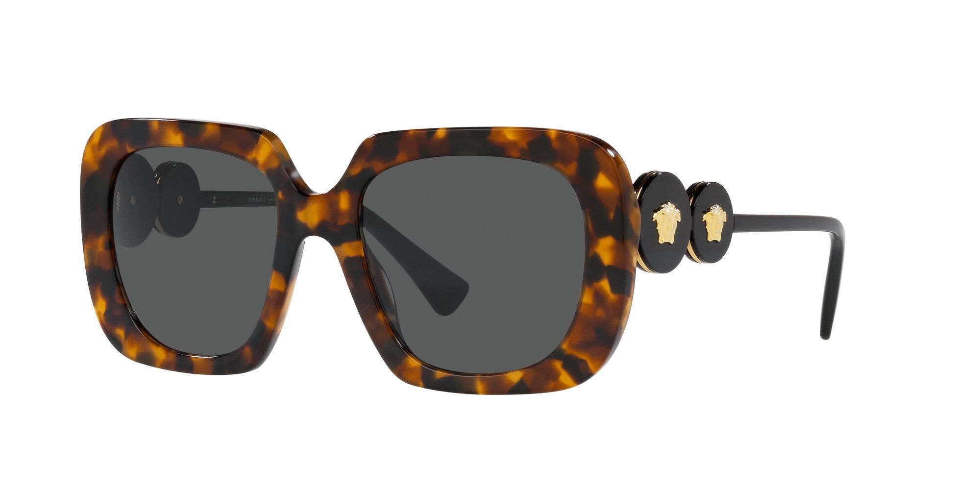 Sunglasses Versace VE 4434 (511987) color havana chiaro shape square lenses grigio scuro