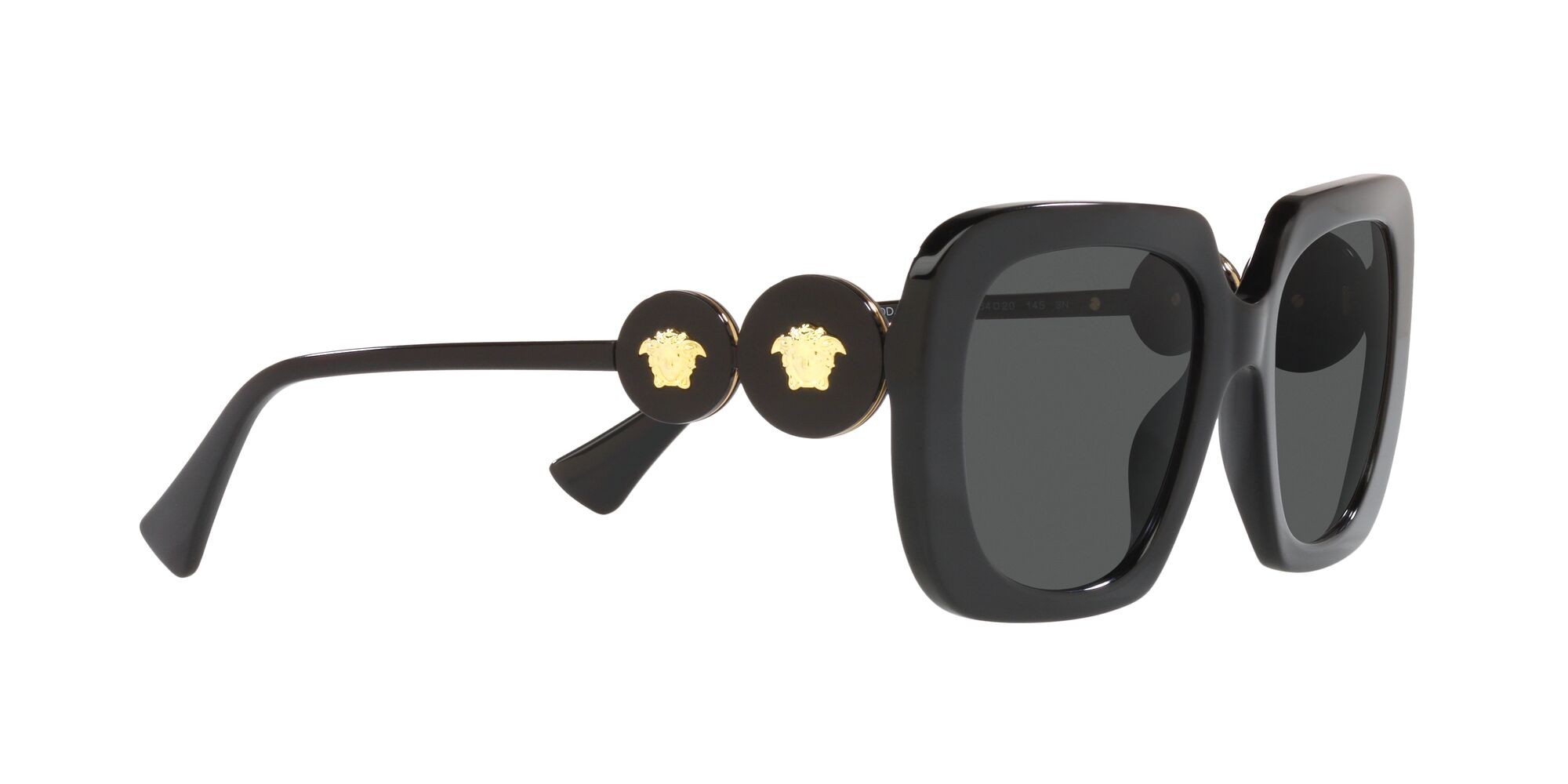 Occhiali da sole Versace VE 4434 (GB1/87) colore nero forma quadrato lenti grigio scuro