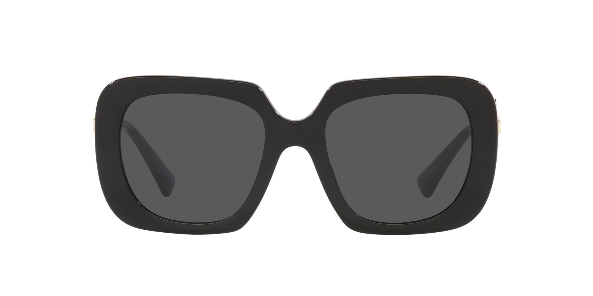 Occhiali da sole Versace VE 4434 (GB1/87) colore nero forma quadrato lenti grigio scuro