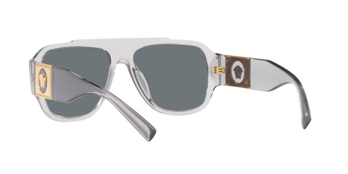 Occhiali da sole Versace VE 4436U (530580) colore grigio trasparente forma quadrato lenti blu scuro
