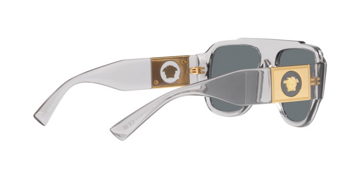 Occhiali da sole Versace VE 4436U (530580) colore grigio trasparente forma quadrato lenti blu scuro