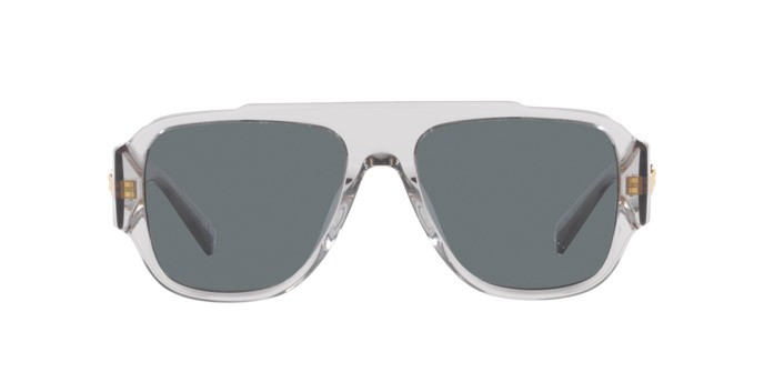 Occhiali da sole Versace VE 4436U (530580) colore grigio trasparente forma quadrato lenti blu scuro