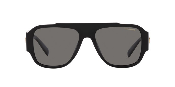Occhiali da sole Versace VE 4436U (GB1/81) colore nero forma quadrato lenti polar grigio scuro