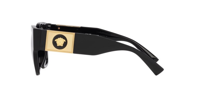 Occhiali da sole Versace VE 4437U (GB1/T3) colore nero forma quadrato lenti polar grigia sfumata