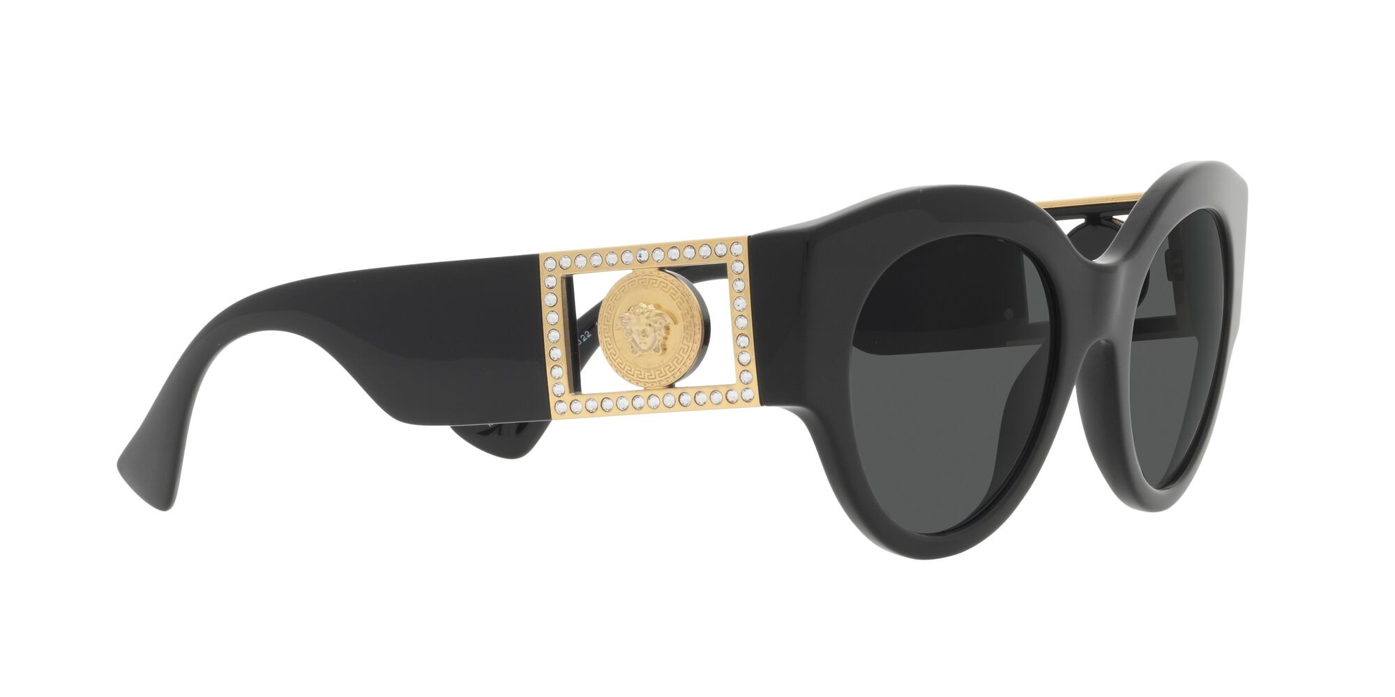 Occhiali da sole Versace VE 4438B (GB1/87) colore nero forma rotondo lenti grigio scuro