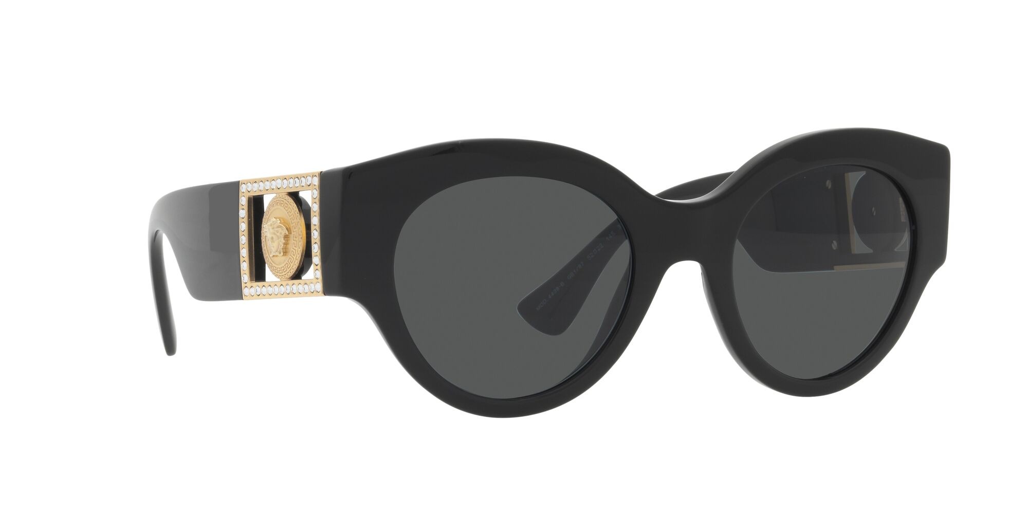 Occhiali da sole Versace VE 4438B (GB1/87) colore nero forma rotondo lenti grigio scuro