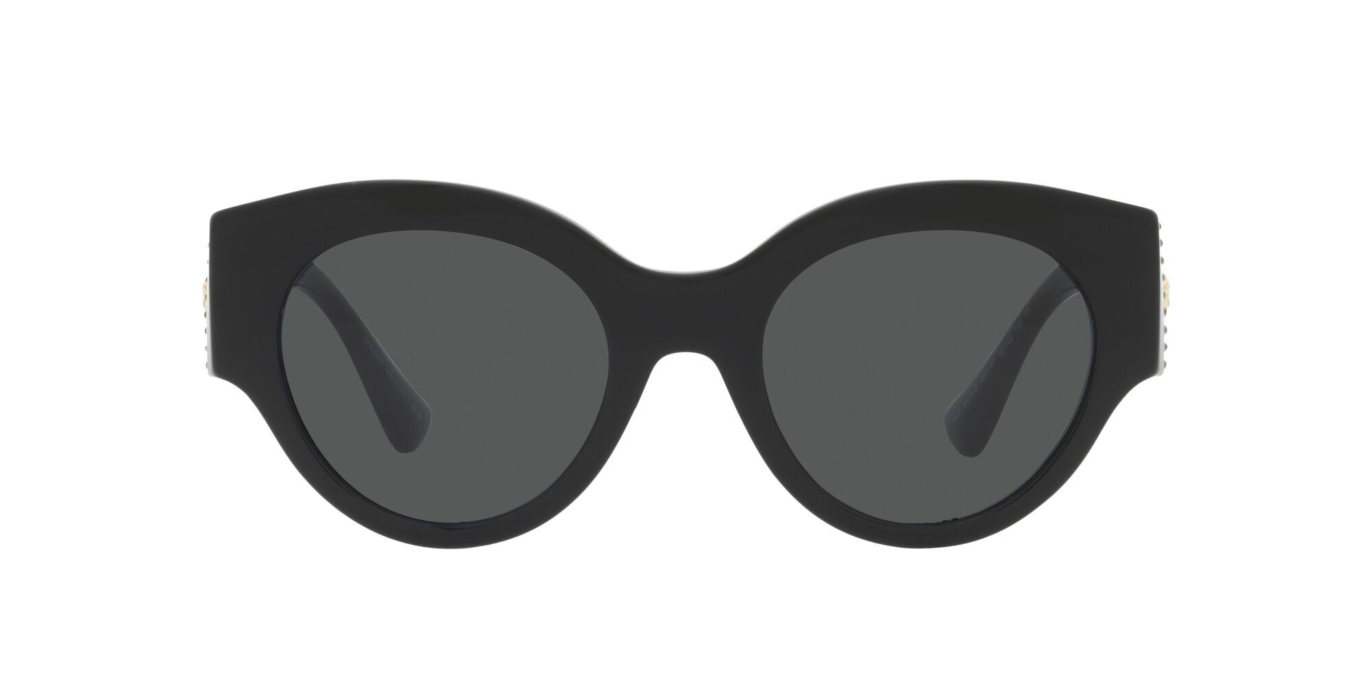 Occhiali da sole Versace VE 4438B (GB1/87) colore nero forma rotondo lenti grigio scuro