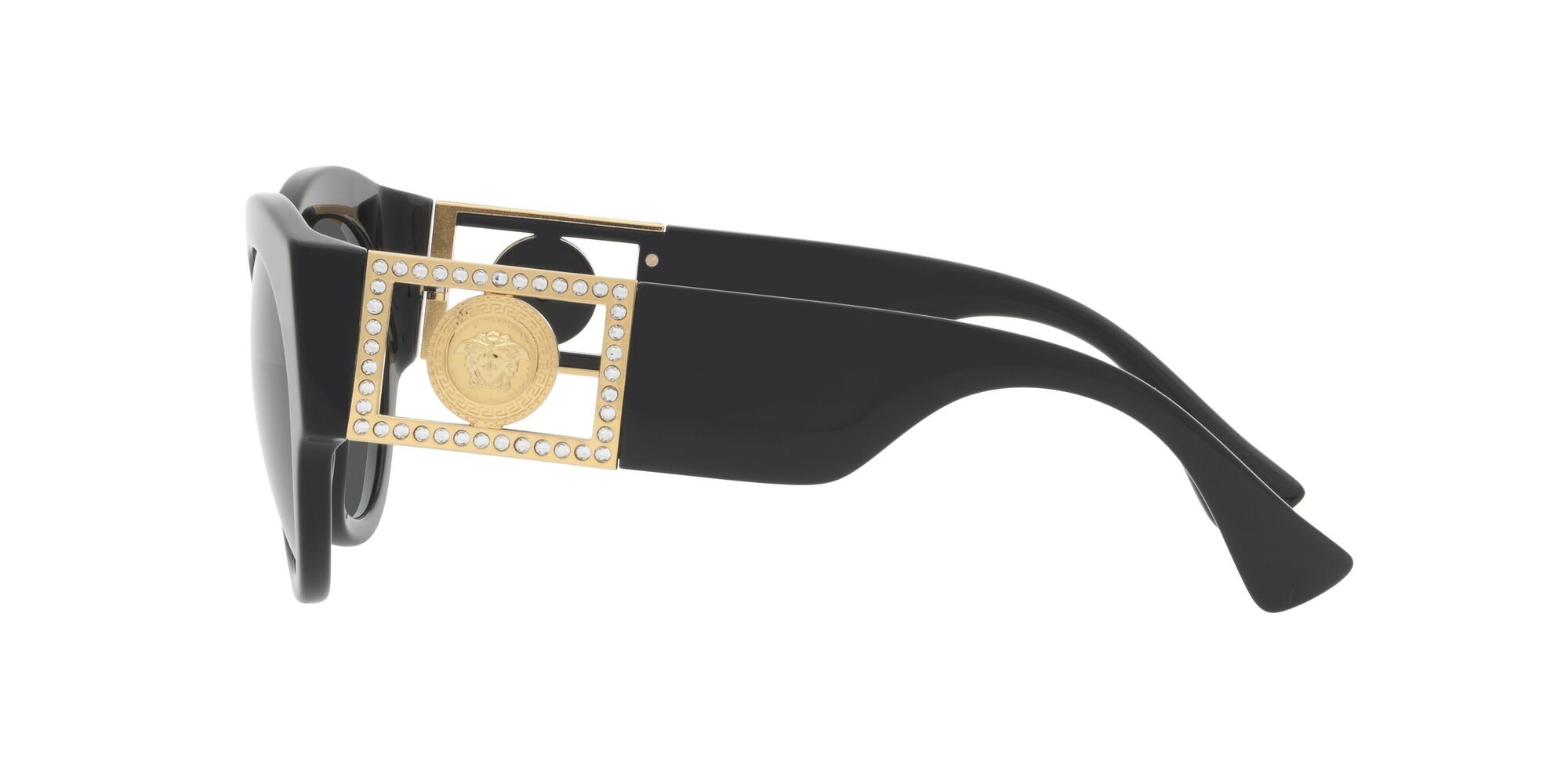 Occhiali da sole Versace VE 4438B (GB1/87) colore nero forma rotondo lenti grigio scuro