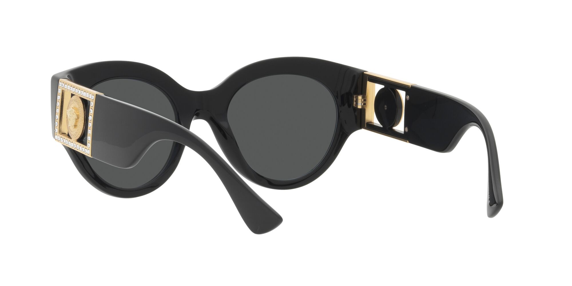 Occhiali da sole Versace VE 4438B (GB1/87) colore nero forma rotondo lenti grigio scuro