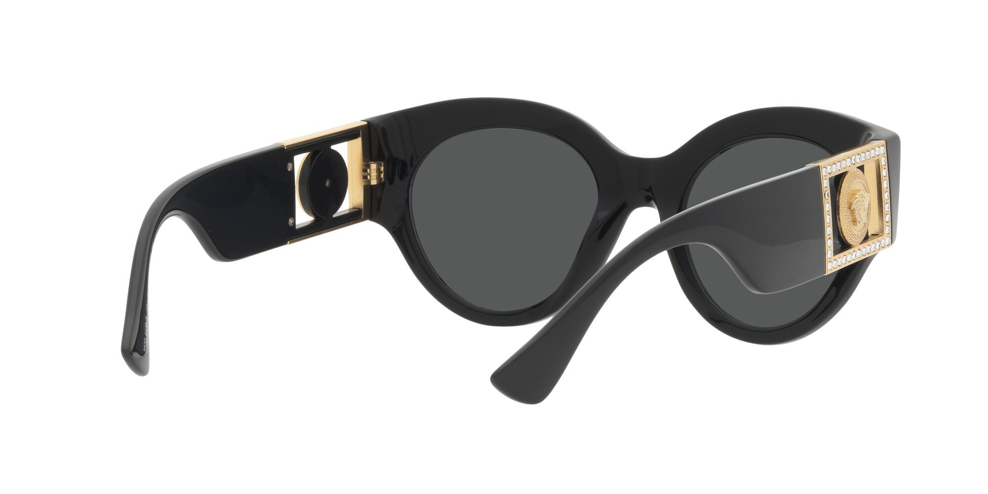 Occhiali da sole Versace VE 4438B (GB1/87) colore nero forma rotondo lenti grigio scuro