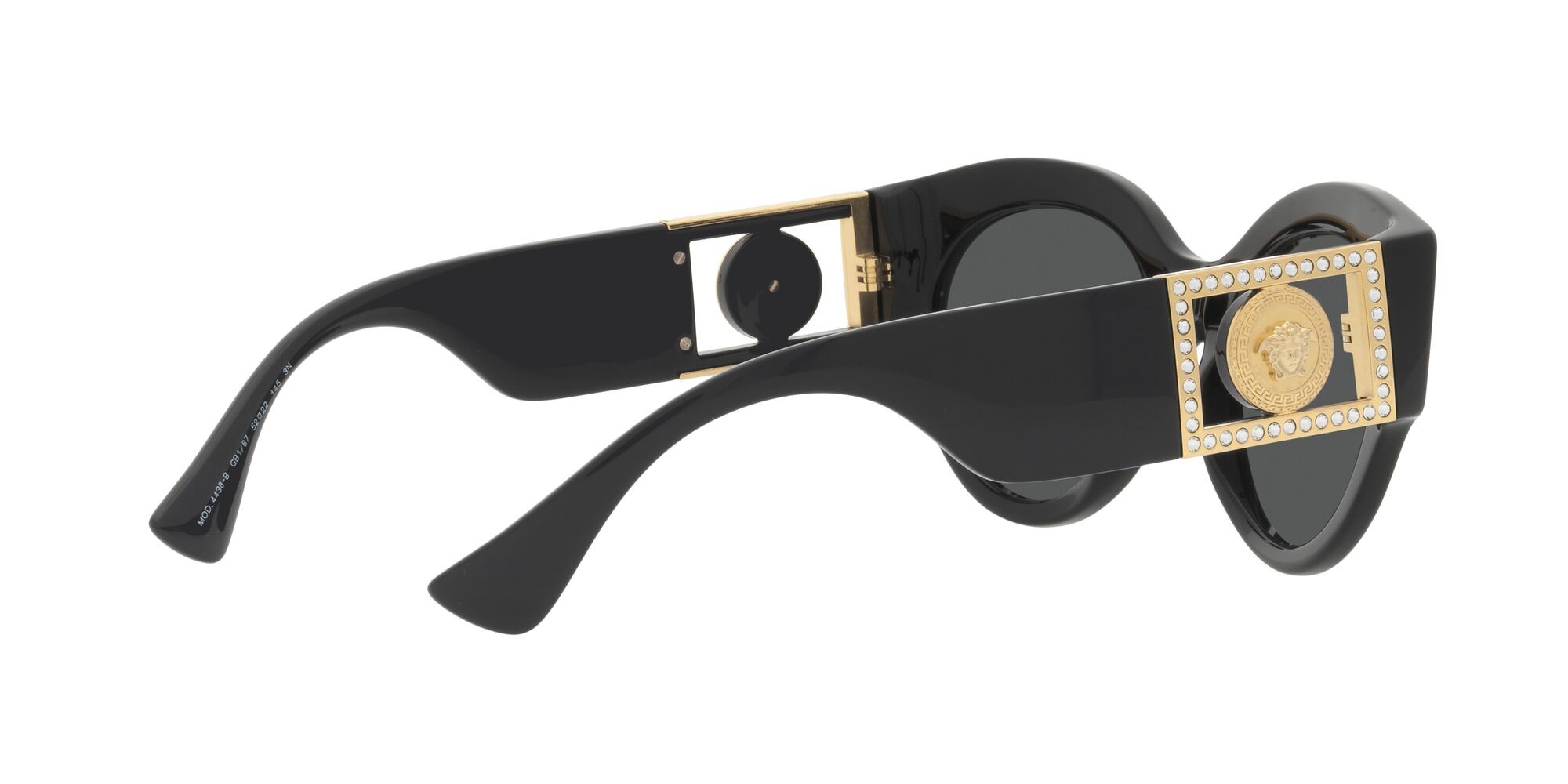 Occhiali da sole Versace VE 4438B (GB1/87) colore nero forma rotondo lenti grigio scuro