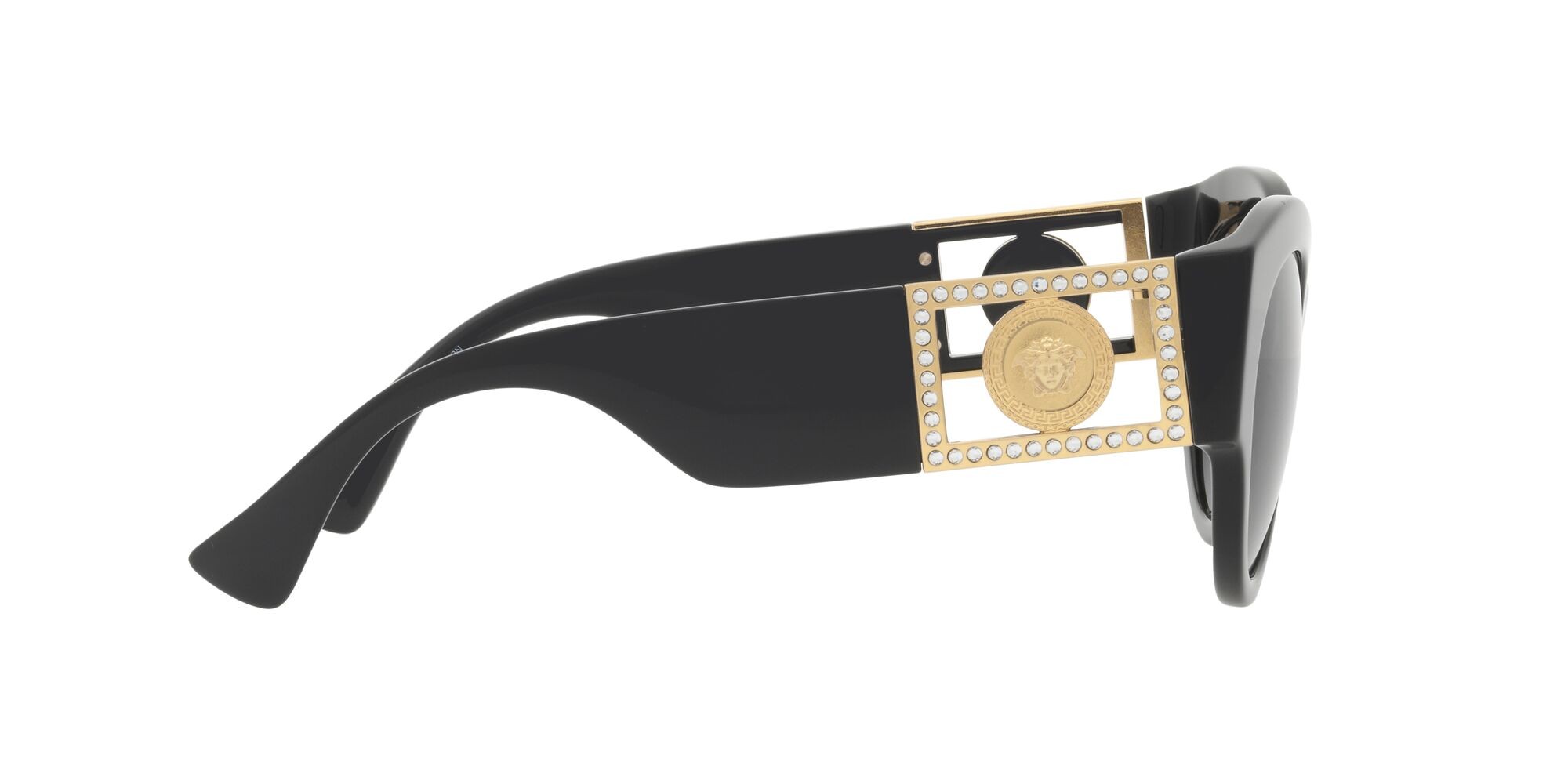 Occhiali da sole Versace VE 4438B (GB1/87) colore nero forma rotondo lenti grigio scuro