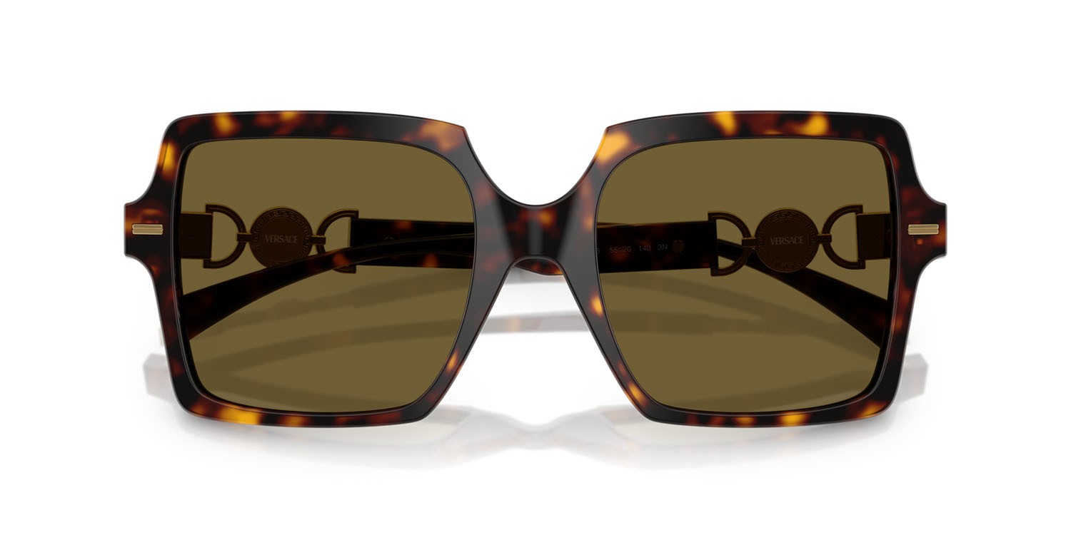 Occhiali da sole Versace VE 4441 (108/73) colore havana forma quadrato lenti marrone scuro