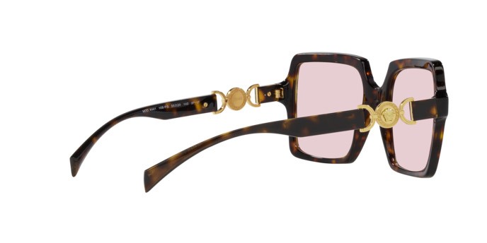 Occhiali da sole Versace VE 4441 (108/P5) colore havana forma quadrato lenti photo pink