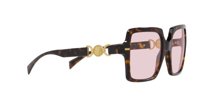 Occhiali da sole Versace VE 4441 (108/P5) colore havana forma quadrato lenti photo pink