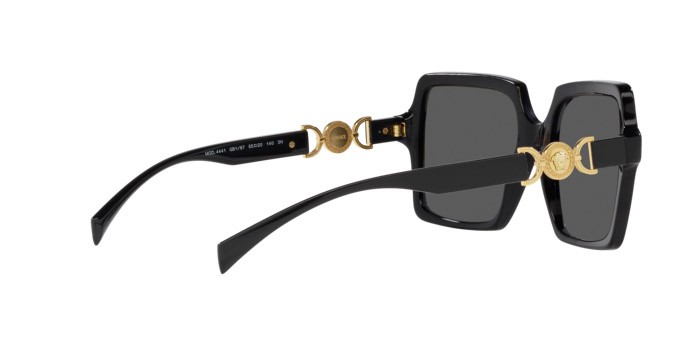Occhiali da sole Versace VE 4441 (GB1/87) colore nero forma quadrato lenti grigio scuro