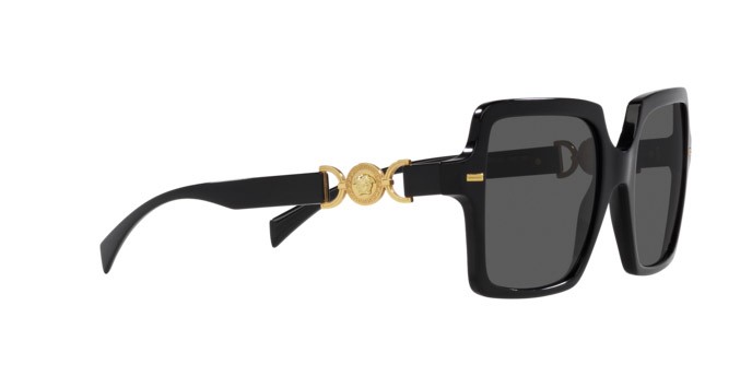 Occhiali da sole Versace VE 4441 (GB1/87) colore nero forma quadrato lenti grigio scuro