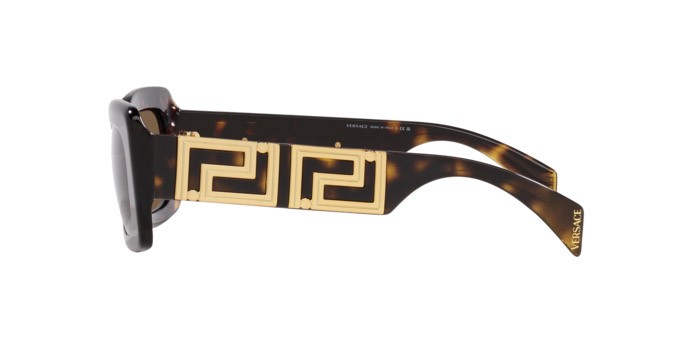 Occhiali da sole Versace VE 4444U (108/73) colore havana forma rettangolare lenti marrone scuro