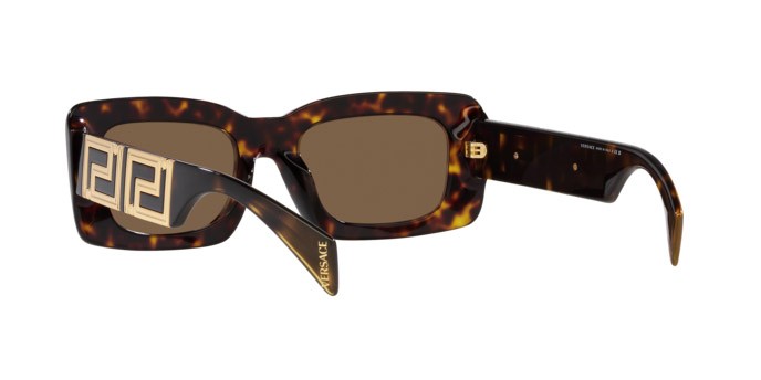 Occhiali da sole Versace VE 4444U (108/73) colore havana forma rettangolare lenti marrone scuro