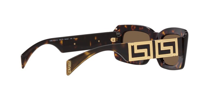 Occhiali da sole Versace VE 4444U (108/73) colore havana forma rettangolare lenti marrone scuro