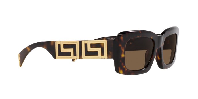 Occhiali da sole Versace VE 4444U (108/73) colore havana forma rettangolare lenti marrone scuro