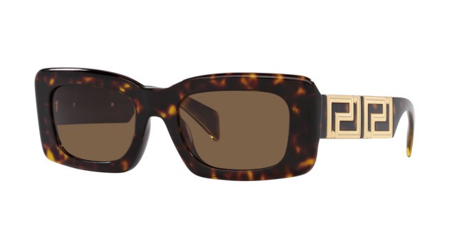 Occhiali da sole Versace VE 4444U (108/73) colore havana forma rettangolare lenti marrone scuro