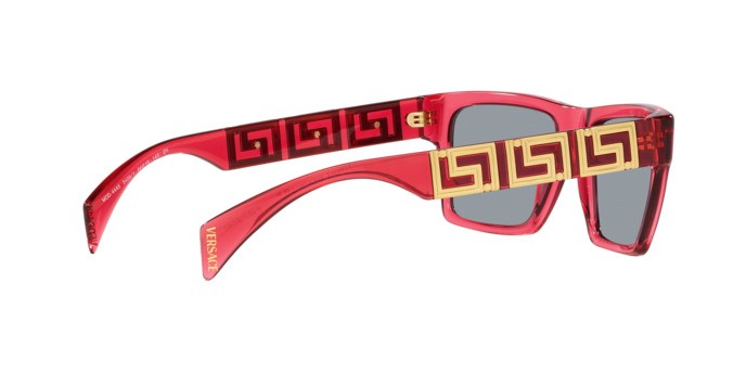 Sonnenbrillen Versace VE 4445 (5409/1) farbe rosso trasparente form rechteckig gläser grigio