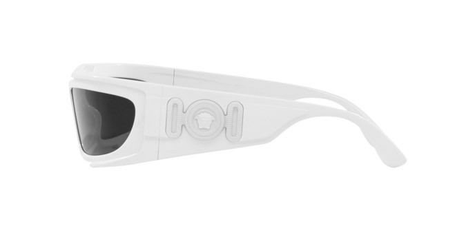 Occhiali da sole Versace VE 4446 (314/87) colore bianco forma rettangolare lenti grigio scuro