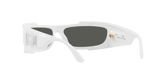 Occhiali da sole Versace VE 4446 (314/87) colore bianco forma rettangolare lenti grigio scuro