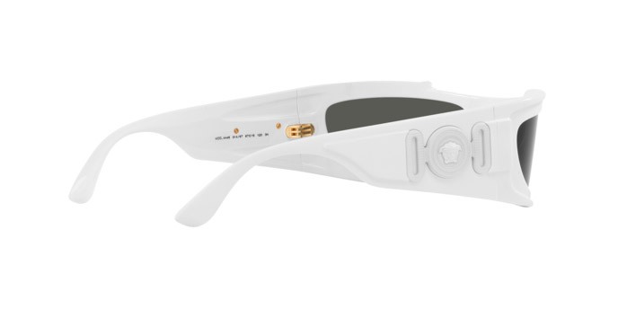 Occhiali da sole Versace VE 4446 (314/87) colore bianco forma rettangolare lenti grigio scuro