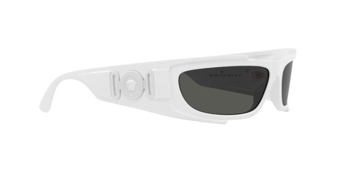 Occhiali da sole Versace VE 4446 (314/87) colore bianco forma rettangolare lenti grigio scuro
