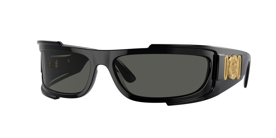 Occhiali da sole Versace VE 4446 (536087) colore nero forma rettangolare lenti grigio scuro