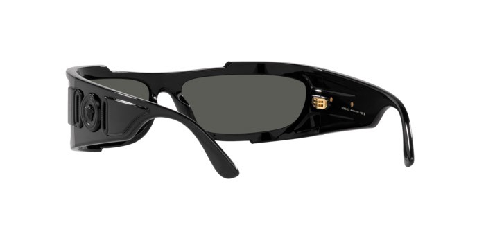 Sunglasses Versace VE 4446 (GB1/87) color nero shape rectangle lenses grigio scuro