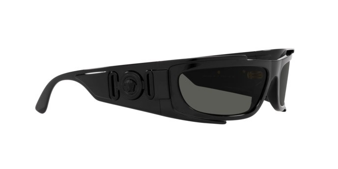 Sunglasses Versace VE 4446 (GB1/87) color nero shape rectangle lenses grigio scuro