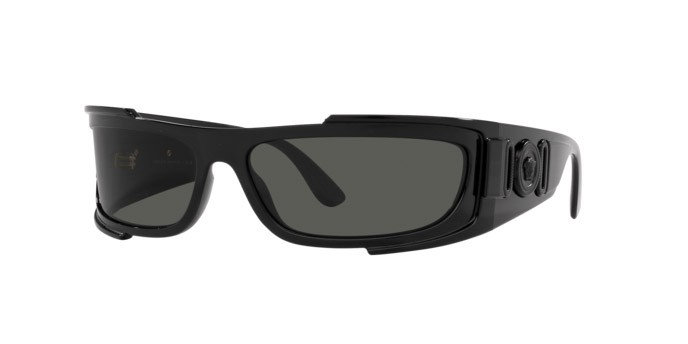 Sunglasses Versace VE 4446 (GB1/87) color nero shape rectangle lenses grigio scuro