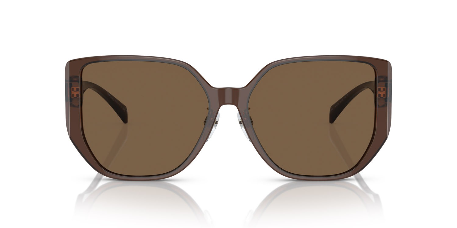 Occhiali da sole Versace VE 4449D (541673) colore marrone trasparente forma quadrato lenti marrone scuro