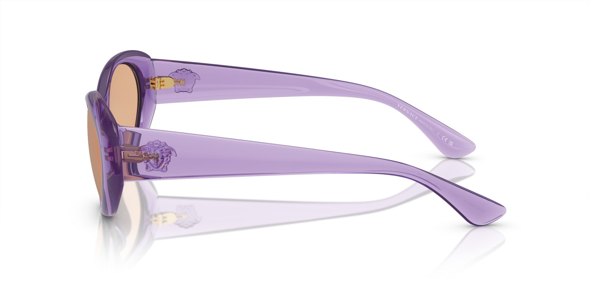 Sonnenbrillen Versace VE 4455U (5353/3) farbe viola trasparente form oval gläser marrone scuro