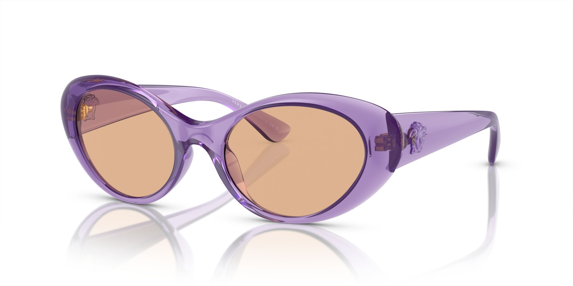 Sonnenbrillen Versace VE 4455U (5353/3) farbe viola trasparente form oval gläser marrone scuro