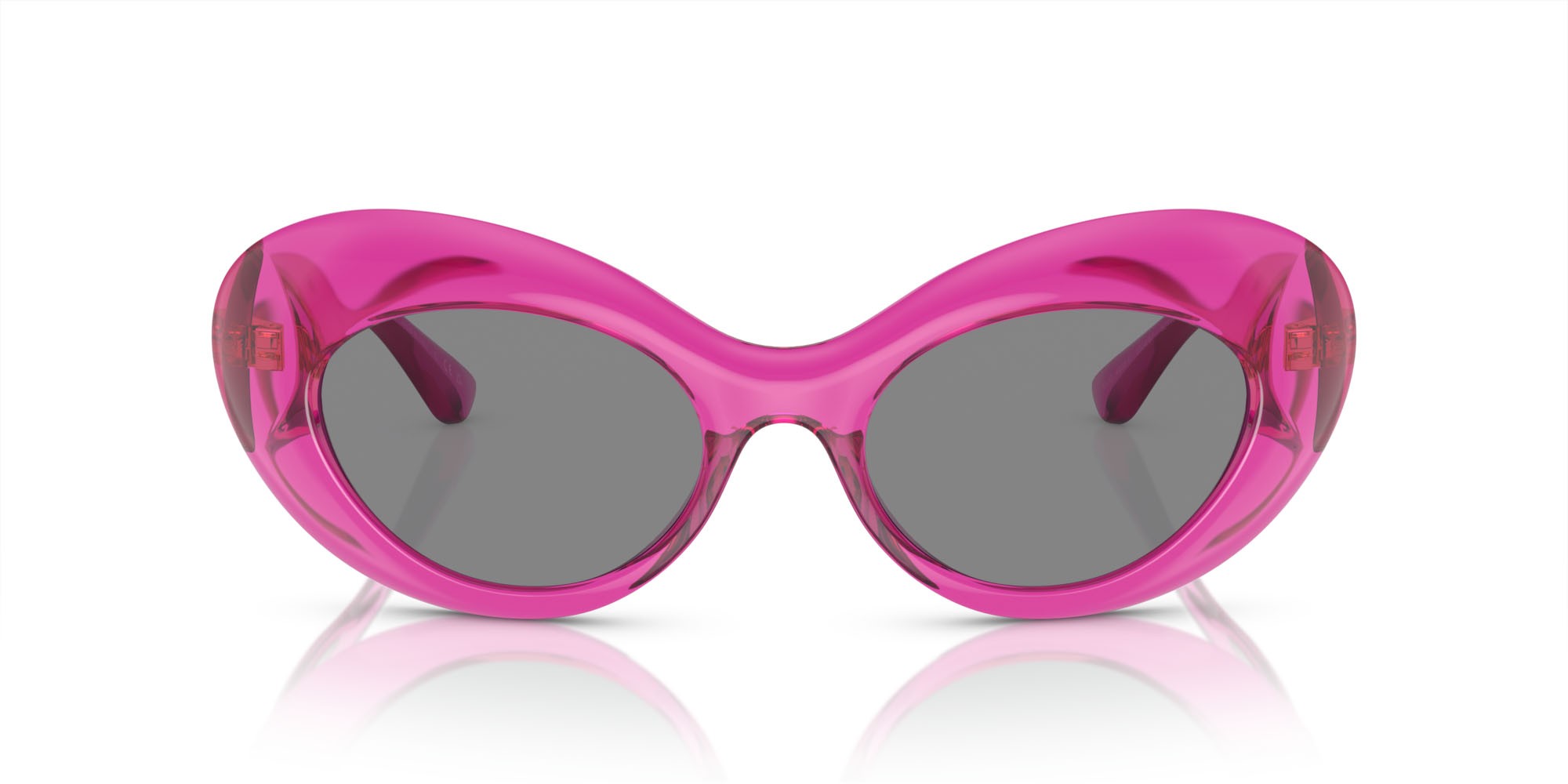 Sonnenbrillen Versace VE 4456U (533487) farbe rosa trasparente form oval gläser grigio scuro