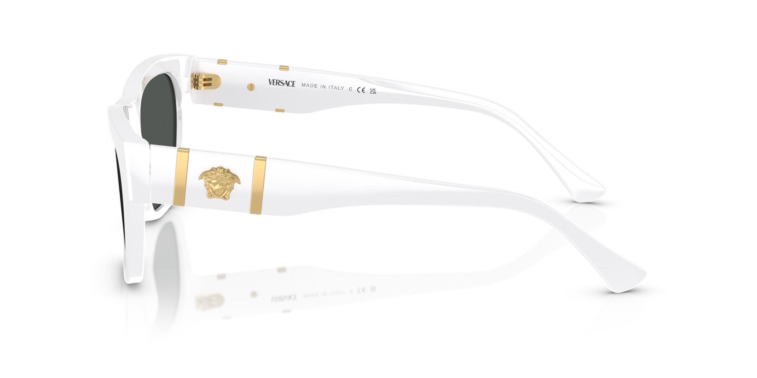 Sunglasses Versace VE 4457 (314/87) color bianco shape square lenses grigio scuro