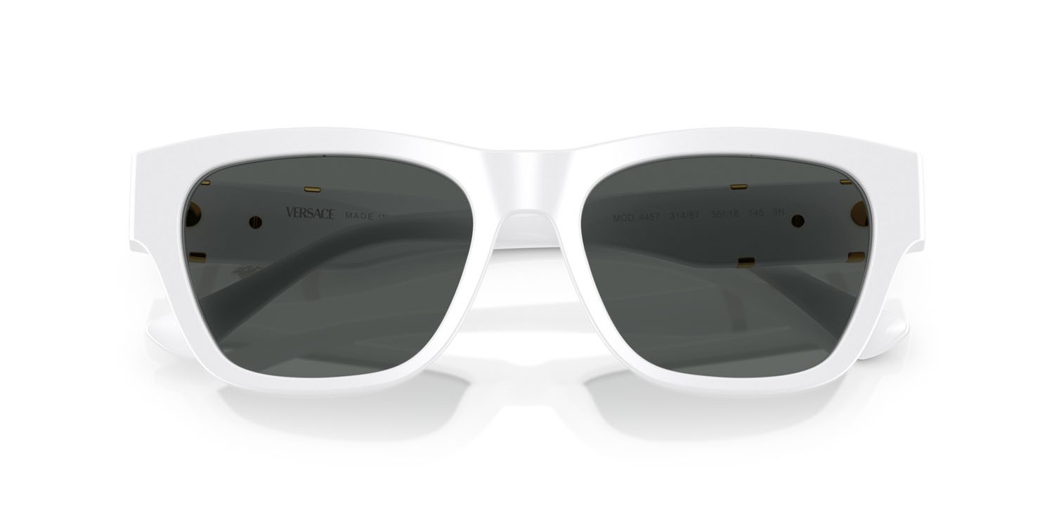 Sunglasses Versace VE 4457 (314/87) color bianco shape square lenses grigio scuro