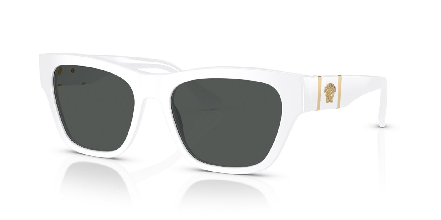 Sunglasses Versace VE 4457 (314/87) color bianco shape square lenses grigio scuro