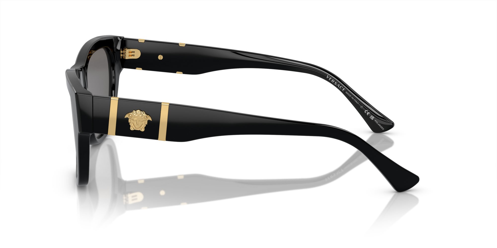 Sunglasses Versace VE 4457 (GB1/81) color nero shape square lenses polarized grigio scuro