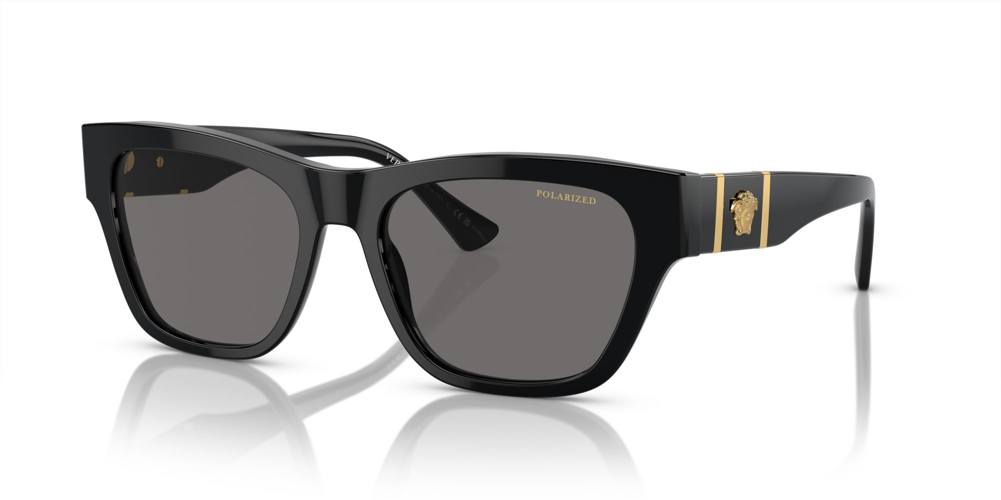 Sunglasses Versace VE 4457 (GB1/81) color nero shape square lenses polarized grigio scuro