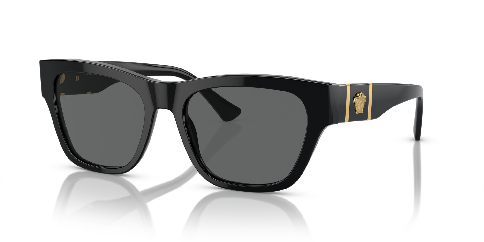 Sonnenbrillen Versace VE 4457 (GB1/87) farbe nero form quadratisch gläser grigio scuro