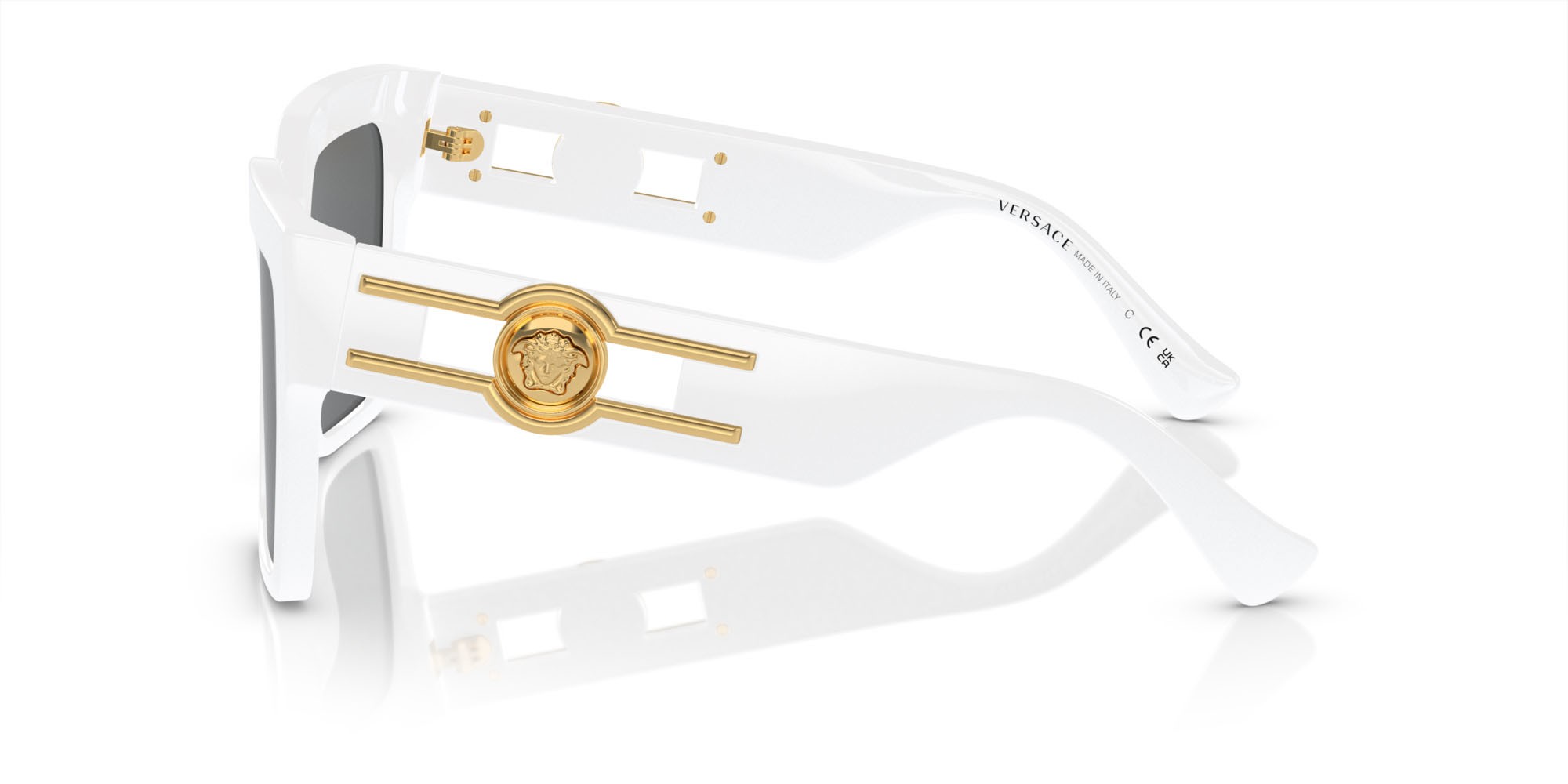 Sunglasses Versace VE 4458 (314/87) color bianco shape butterfly lenses grigio scuro