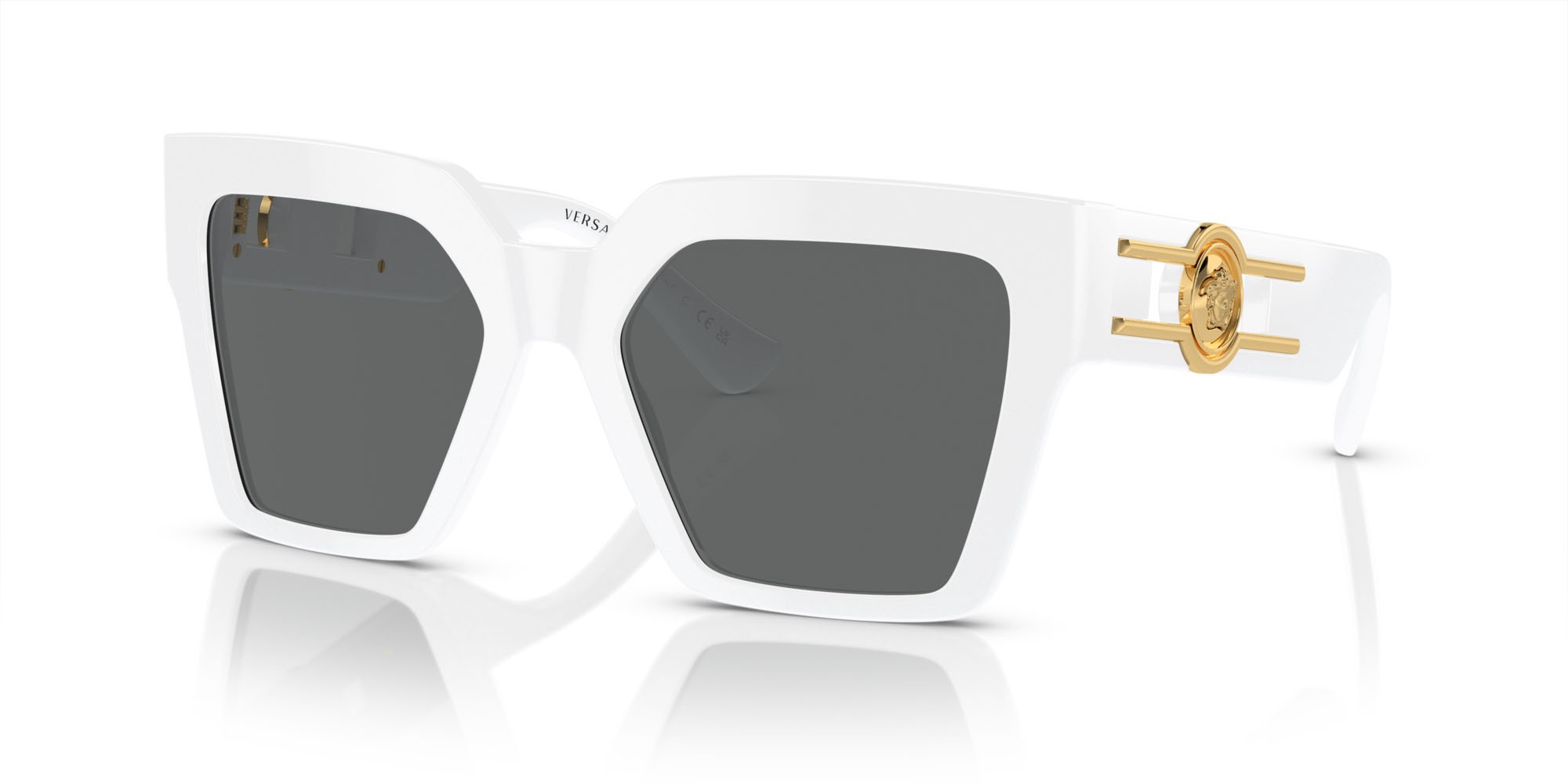 Sunglasses Versace VE 4458 (314/87) color bianco shape butterfly lenses grigio scuro