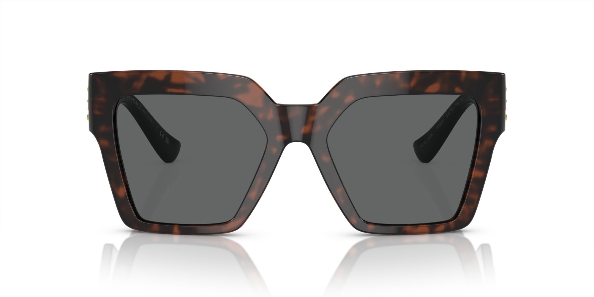 Sonnenbrillen Versace VE 4458 (542987) farbe havana form schmetterling gläser grigio scuro